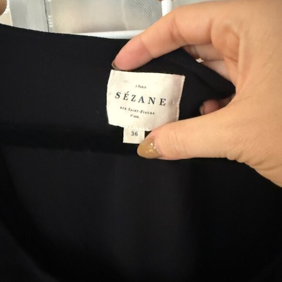 Sezane Robe Lianne Black A-line Dress Size 36/4 (NWOT) - Picture 4 of 5